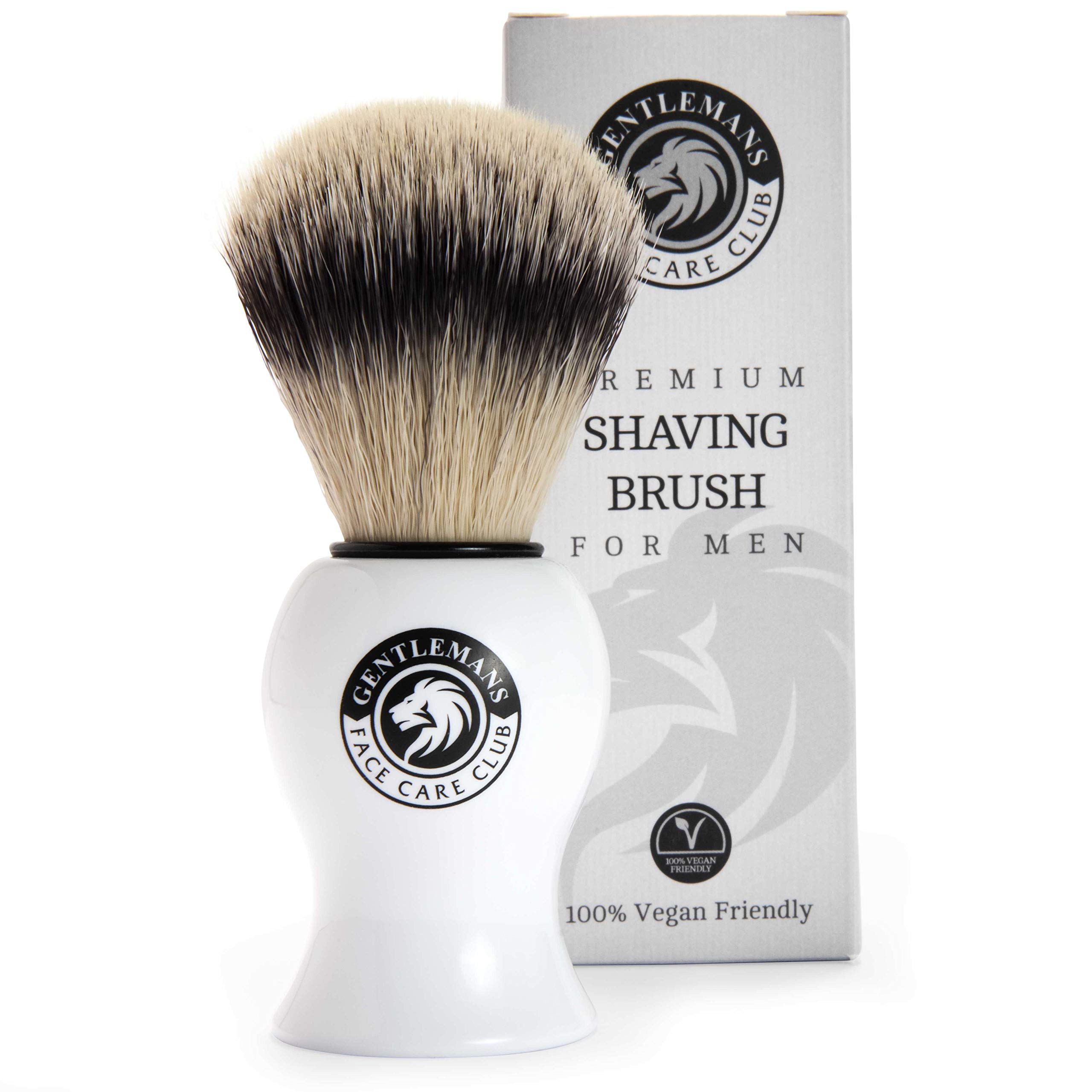 Gentlemans Face Care Club Vegan Friendly Shaving Brush - Badger Friendly Shave Brush for Shaving Cream, Foam Or Soap - No Bristle Loss Promise