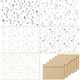 slapaflife Blank Cards with Envelopes All Occasion,Elegant Floral Design Blank Greeting Cards 4x6,20Pack -Blank Greeting Cards,Note Cards with Matching Peel-and-Seal Rustic Envelopes