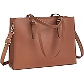 Laptop Bag for Women Waterproof Lightweight Leather 15.6 Inch Computer Tote Bag Business Office Briefcase Large Capacity Handbag Shoulder Bag Professional Office Work Bag