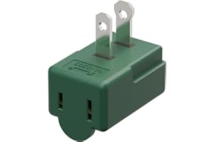 PLUGRAND PA-0503G Nema 1-15P to 1-15R Right Angle Adapter - 90 Degree 2-Prong AC Adapter, Polarized L Type