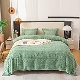 YUSOKI Queen Size Blanket Single Layer,Weight(4.4lb),370GMS-3D Stylish Design for Gift Home Decor (Sage Green,90"x90")