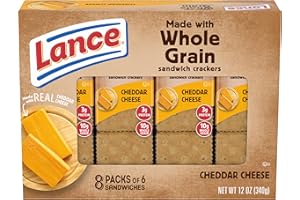Lance Sandwich Crackers, Whole Grain Cheddar Cheese, 8 Ct Box