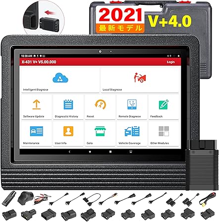 Amazon Launch X431 V V4 0 自動車 故障診断機 Ecuコーディング 30種リセットサービス アクテイブテスト フルシステム診断 Obd2スキャンツール Android Wifiタブレット診断機 2年間無料アップデート 日本語表示 故障診断機 車 バイク