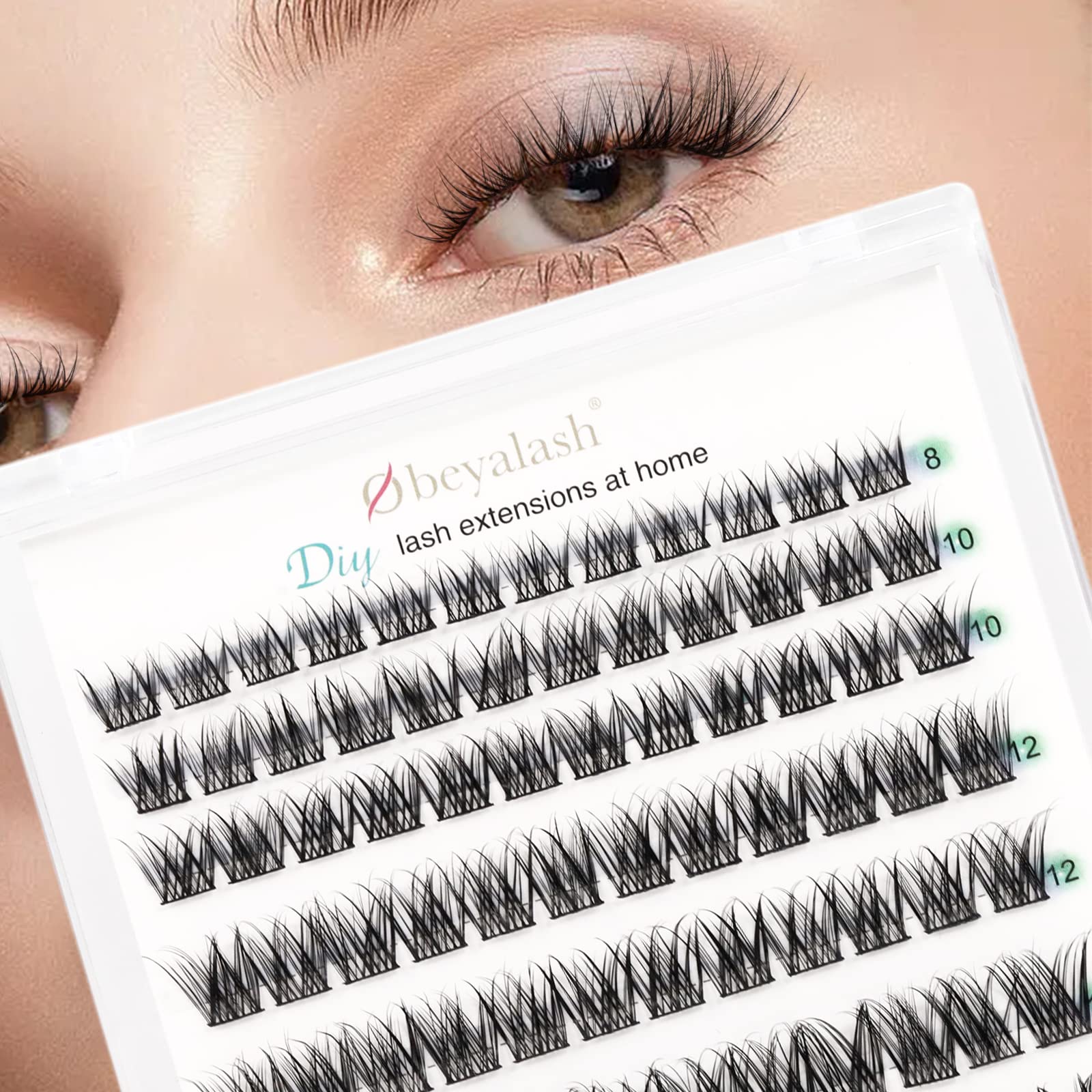Cluster Lashes 84pcs Individual Lashes C Curl Lash Clusters 8~14mix Individual Eyelashes DIY Lash Extensions Soft and Comfortable by Obeyalash (Mix 8-14mix C Curl Natural Wink) — image 1