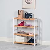 Vencier Bamboo Shoe Rack Natural 4 Tier Easy Assembly Large Capacity view 7