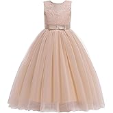 Glamulice Flower Girls Lace Bridesmaid Dress Princess Elegant Tulle Long A Line Dresses Pageant Wedding Party Ball Gown