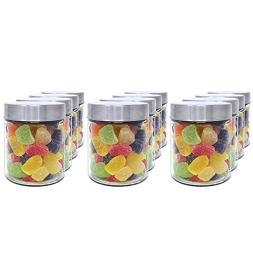 Luxury & Grace Pack 12 Botes de Cristal, 0,5 L (12x10 cm), con ...