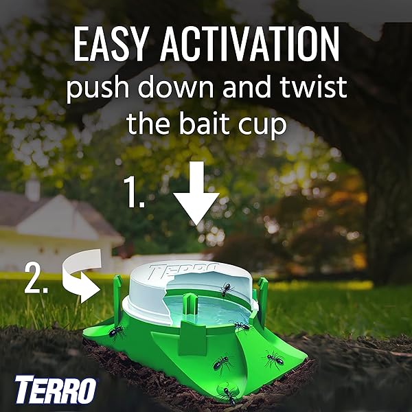 TERRO T1804SR OUTDOOR READY-TO-USE LIQUID ANT BAIT KILLER AND TRAP – KILLS COMMON HOUSEHOLD ANTS – 8 BAIT STATIONS