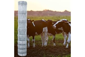 AHCEDARS Farm Wire Fencing 4×164ft Woven Galvanized Cattle Panel Rolls of Heavy Zinc Coating for Cattle, Goat, Livestock