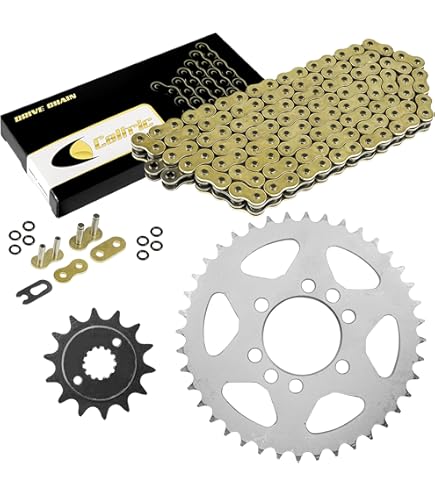 ちゃき Amazon.com: Caltric Green Drive Chain And Sprockets Kit Compatible