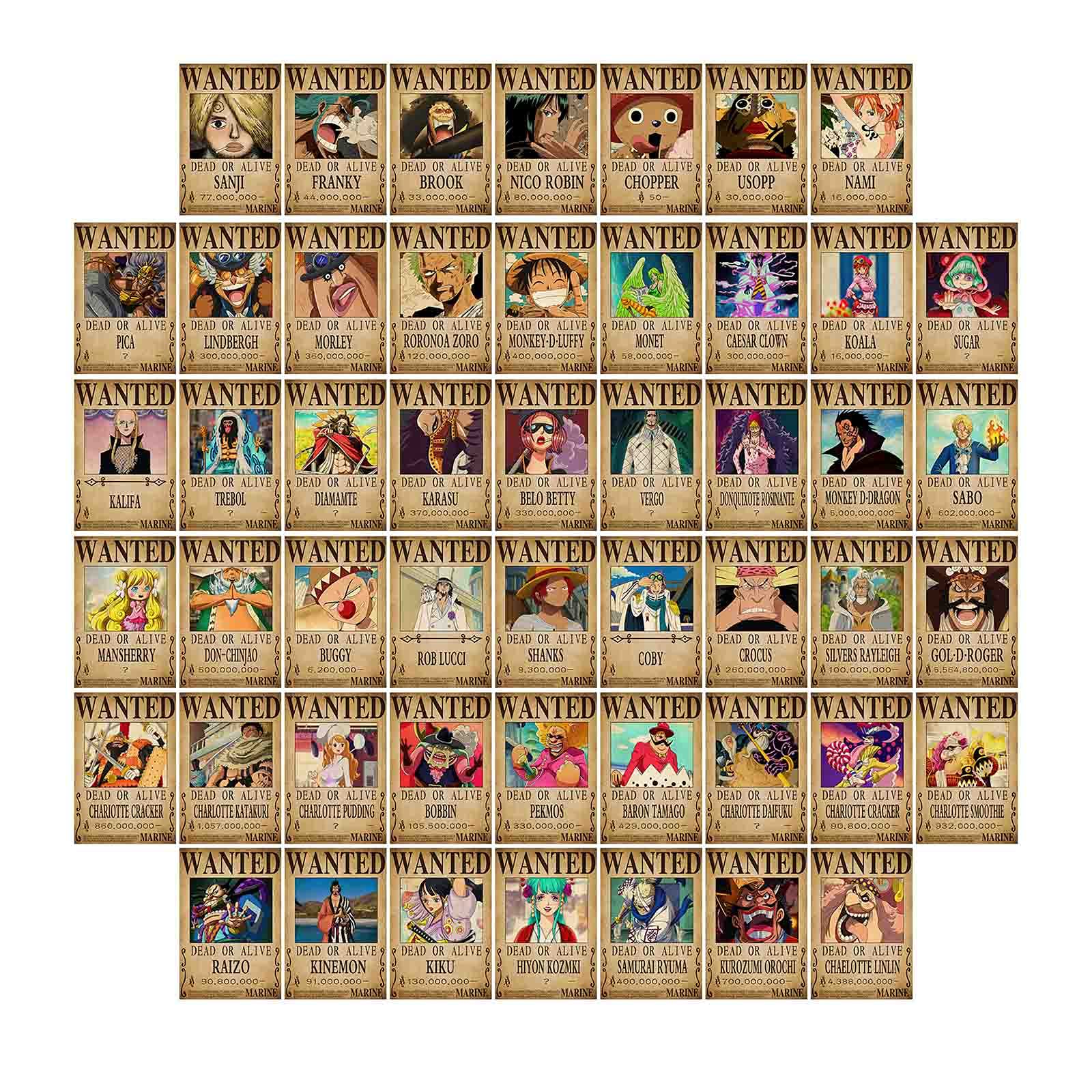 NUON 50 Pieces One Piece Retro Wall Collage Kit for Teens Room Decoration 10 x 15 cm