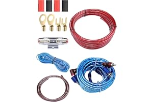 IZTOSS 10 Gauge amp Wiring kit, 1500W Car Audio Subwoofer Amplifier Installation Kit AMP Wiring Fuse Holder Wire Cable