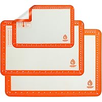 VEHHE Silicone Baking Mat with Measurements - Set of 3 Non-Stick Half Cookie Sheet Mats - Reusable Heat Resistant Baking…