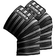 Zealspot Knee Wraps(Pair) Compression & Elastic Support for Cross Training,WODs,Gym, Workout,Weightlifting,Fitness & Powerlifting – Best Knee Straps for Squats -for Men & Women- 72"