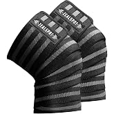 Zealspot Knee Wraps(Pair) Compression &amp; Elastic Support for Cross Training,WODs,Gym, Workout,Weightlifting,Fitness &amp; Powerlifting &ndash; Best Knee Straps for Squats -for Men &amp; Women- 72"