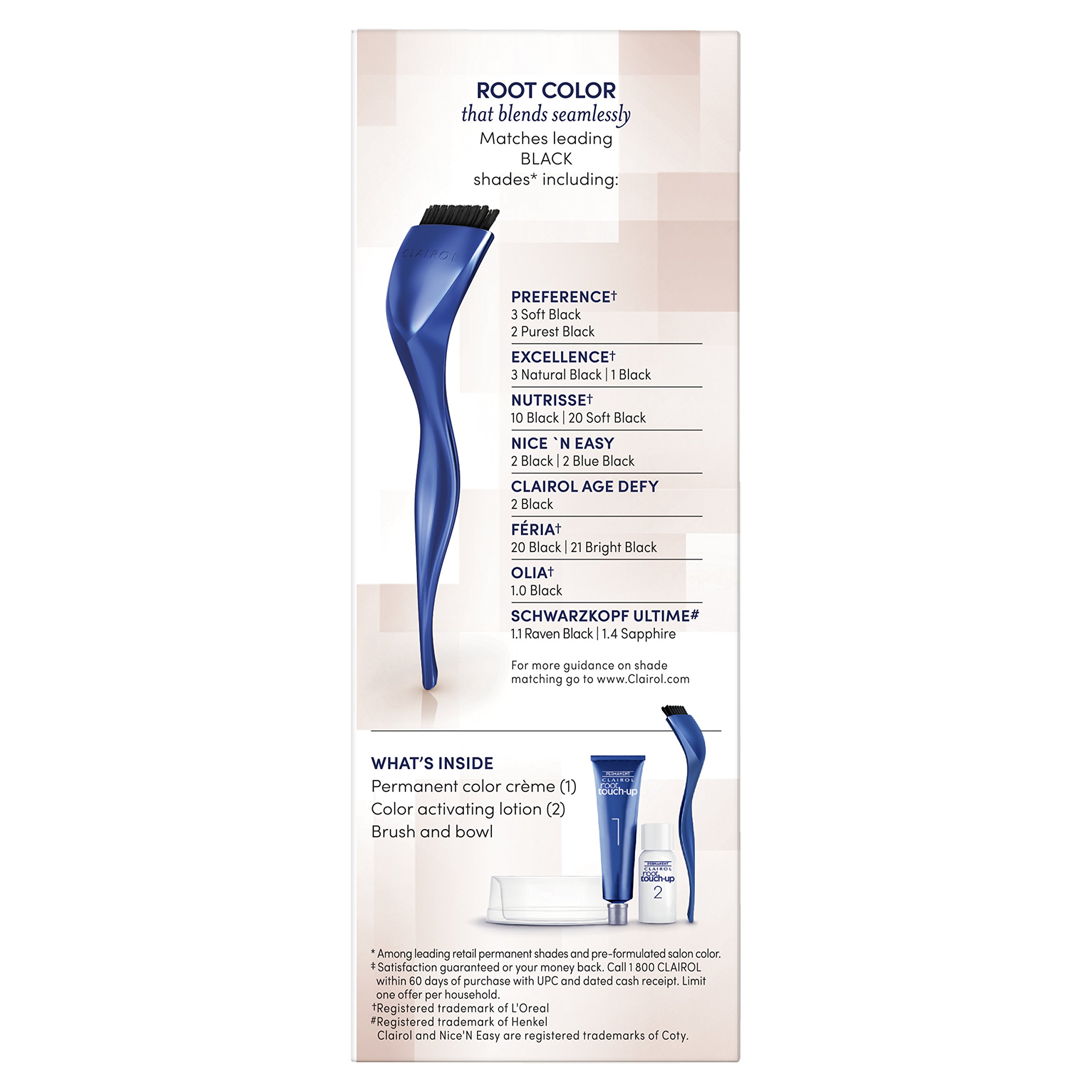 Clairol Root TouchUp Permanent Hair Color Creme, 2 Black, 2 Count