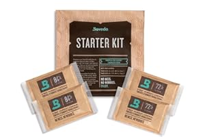 Boveda Starter Kit Bundle: Season a Wooden Storage Box Plus Maintain Humidity with 2-Way Humidity Control | Includes (2) Each Size 60 Boveda 84% RH & 72% RH | 1-Count