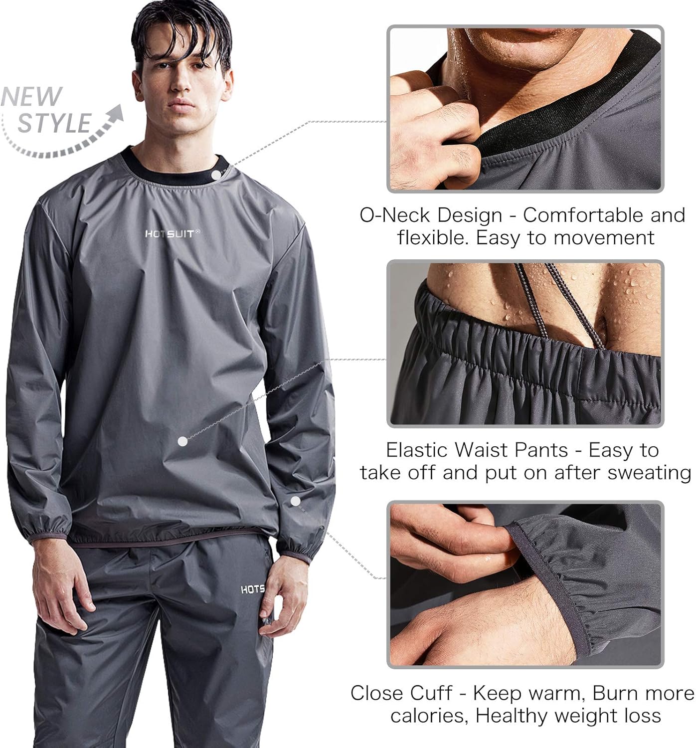 HOTSUIT Sauna Suit Men Anti Rip Sweat Suits Gym Boxing Workout Jackets : Sports & Outdoors
