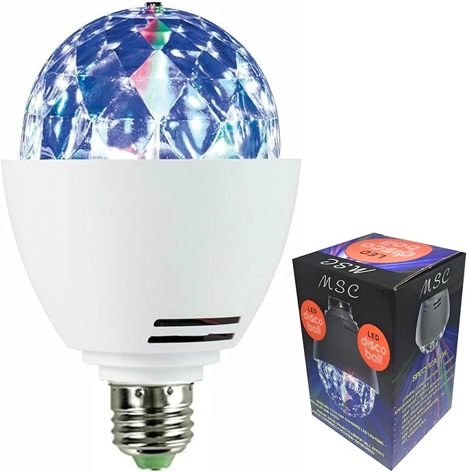 MSC LED E27 (B22 Available) Disco Ball Light Rotating MultiColoured
