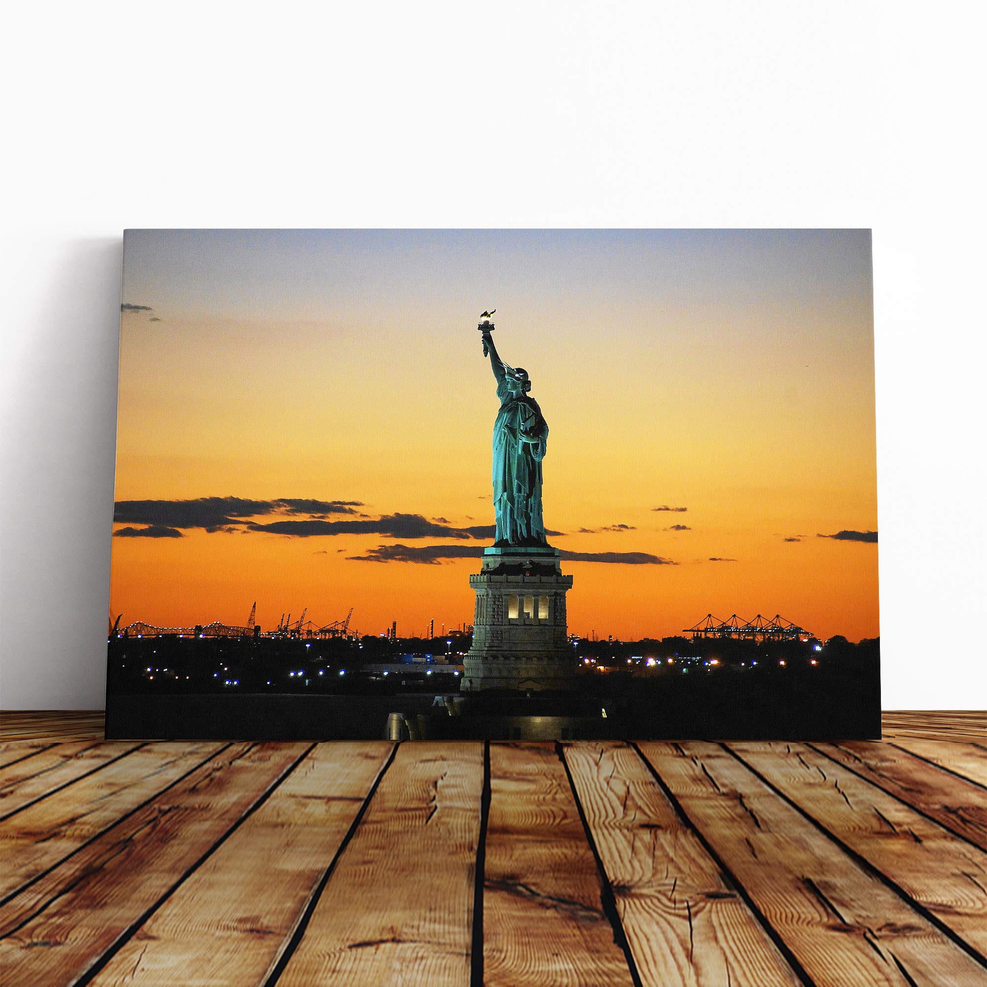 The Statue of Liberty New York (1) Canvas Print | Gallery Wrapped 30mm Frame Wall Art | 20x14 inches | Ready to Hang | Modern Picture | Living Room Bedroom Lounge Office
