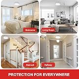 XINDUM Smoke Alarm 10 Years Battery 3 Pack, 85dB, Test/Mute, Magnetic Holder view 5