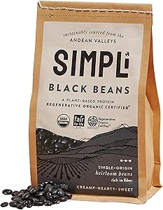 SIMPLi Regenerative Organic Certified Black Beans, Creamy and Rich Flavor, Immune-Boosting Vitamin C, Slow-Digesting Carbs, U
