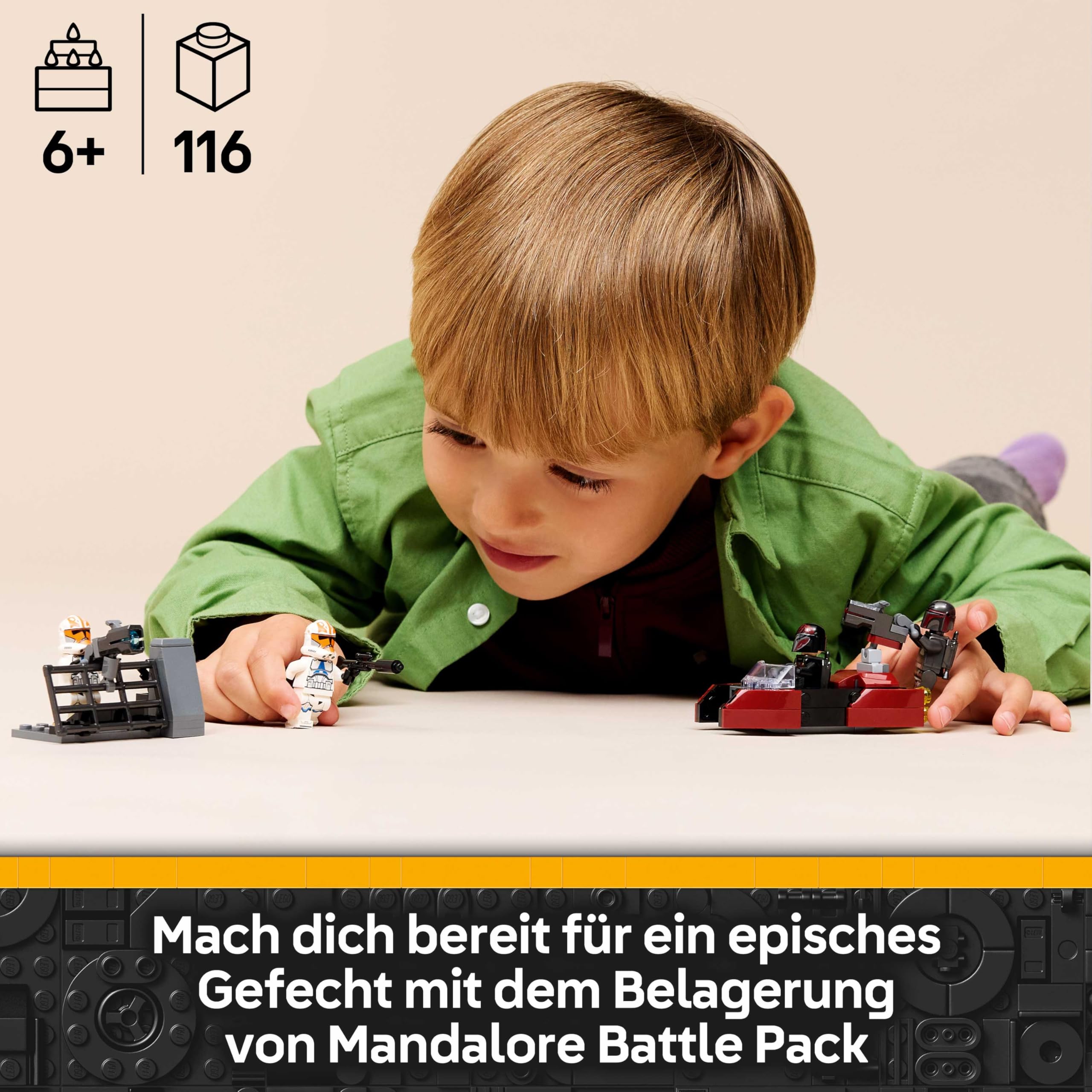 LEGO Star Wars 75449 Belagerung von Mandalore Battle Pack - Action-Spielzeug mit 2 Mandalorianer- & 2 Klontruppler-Minifiguren sowie Speederbike & Blastern - Geschenk für Kinder ab 6 Jahren & Fans 2