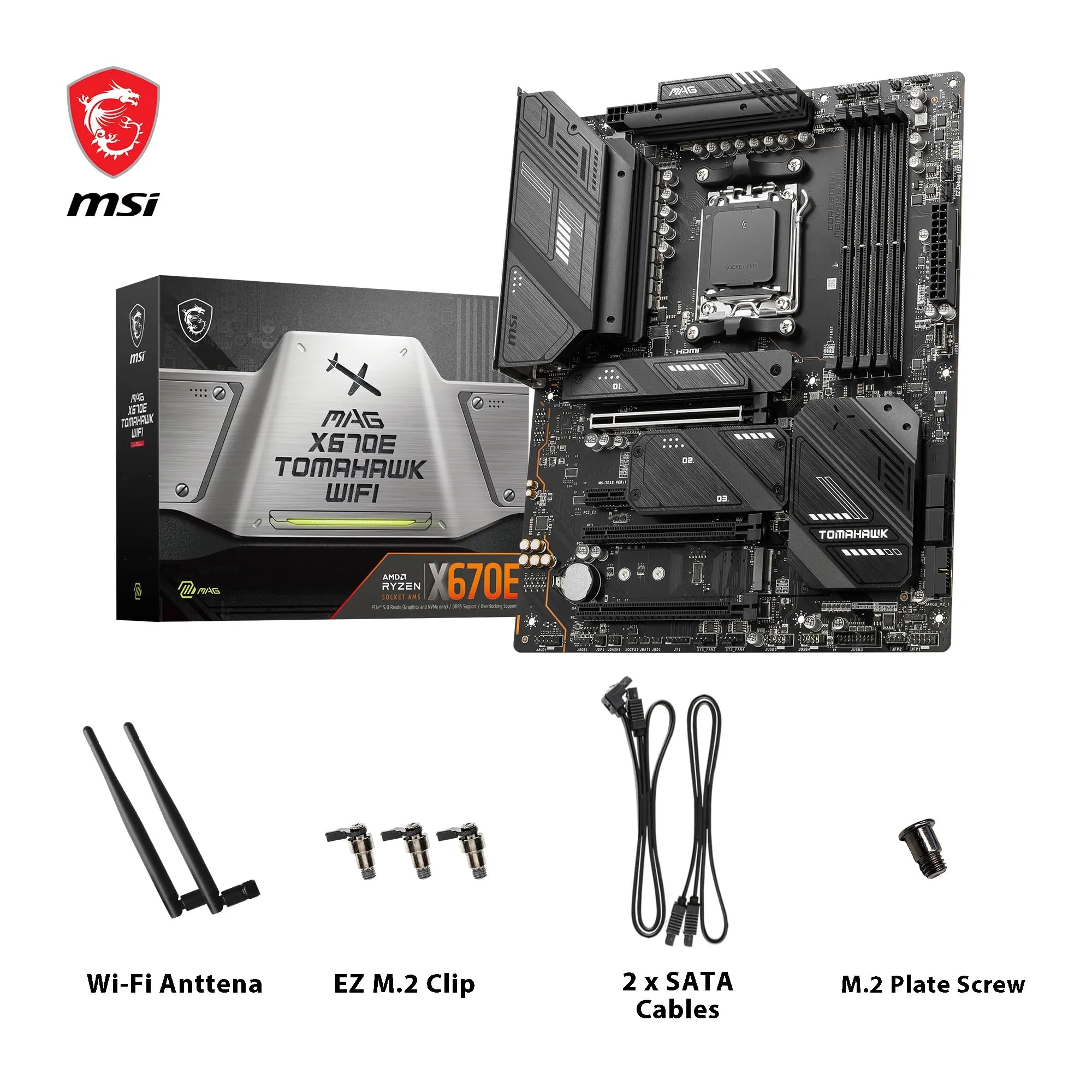 Msi Mag X670E Tomahawk Wifi Motherboard, Atx - Supports Amd Ryzen 9000/8000 / 7000 Series Processors, Am5-80A Sps Vrm, Ddr5 Memory Boost 6600+Mhz/Oc, Pcie 5.0 X16, M.2 Gen5, Wi-Fi 6E - View 7