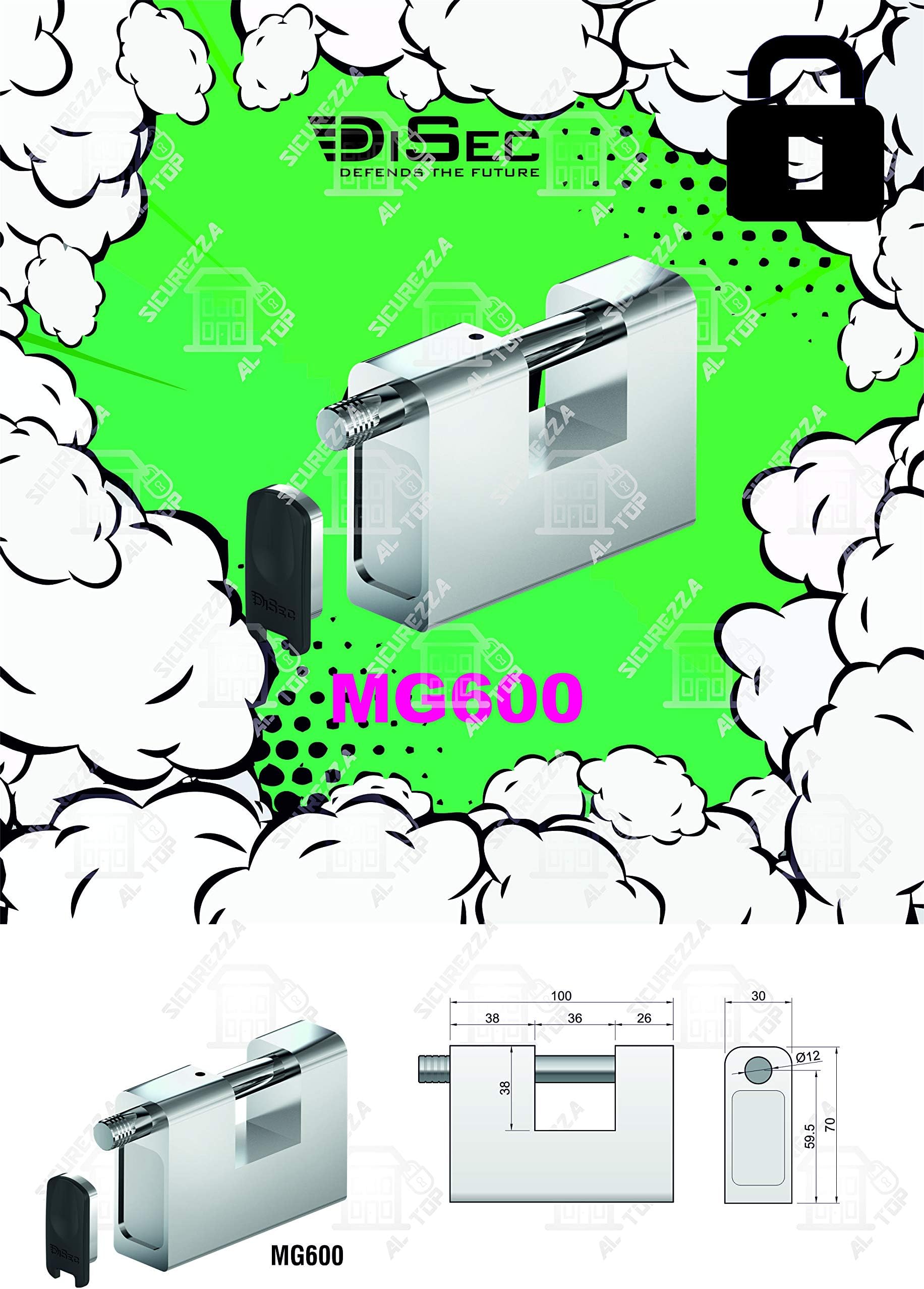 DISEC LUCCHETTO DI SICUREZZA MAGNETICO INOX