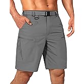 Shallowlulu Mens Cargo Hiking Shorts Water Resistant Quick Dry Lightweight Breathable Tactical Shorts with Nylon Belt