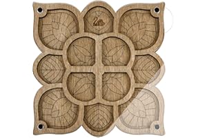 Lonjew Wood bead box with lid and needle magnet, flower bead supply storage, bead organizer tray, jewelry making gift, beadwork craft accessory