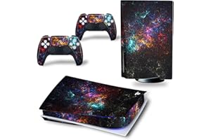 ROIPIN PS5 Skin Disc Edition Console and Controller, PS5 Stickers Vinyl Decals for Playstation 5 Console and Controllers, Disk Edition(Multicolor Fog)