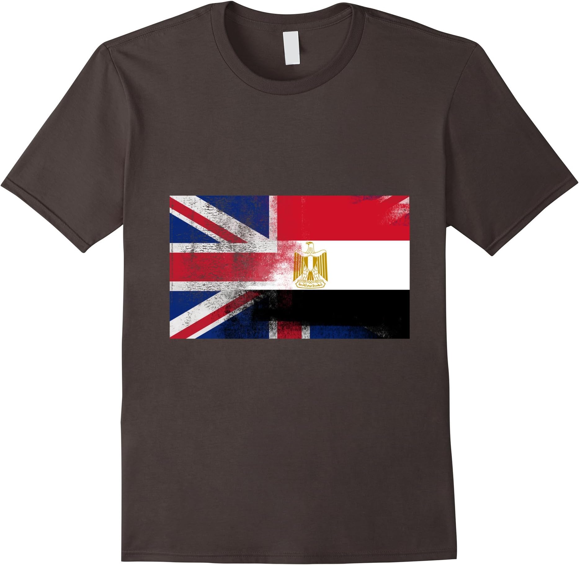 Mens British Egyptian Half Egypt Half UK Flag Shirt Medium Asphalt