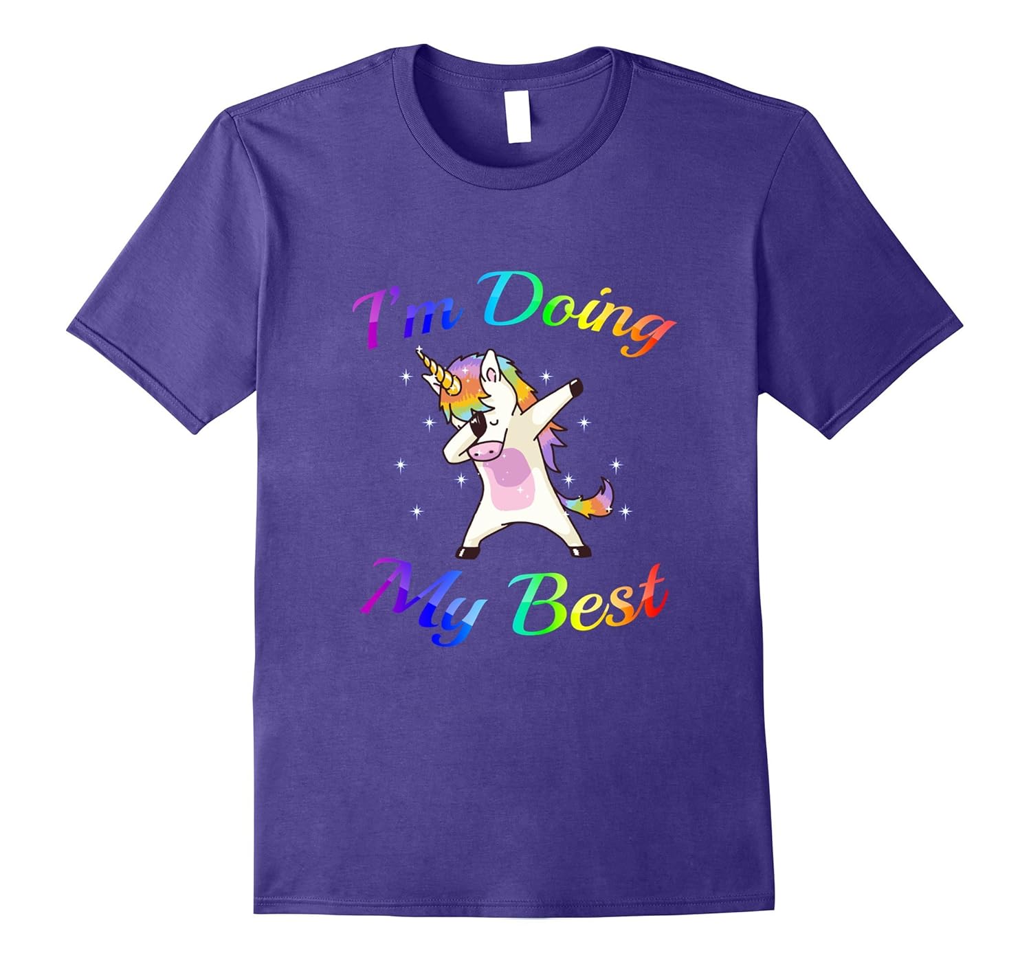 Unicorn Dabbing Motivational I'm Doing My Best T-Shirt-Rose