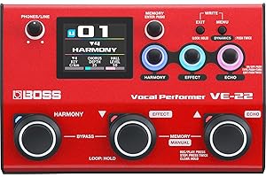 BOSS VE-22 Vocal Performer | Advanced Multi-Effects Processor for Singers | Powerful Harmony & Doubling Functions | Auto Pitc