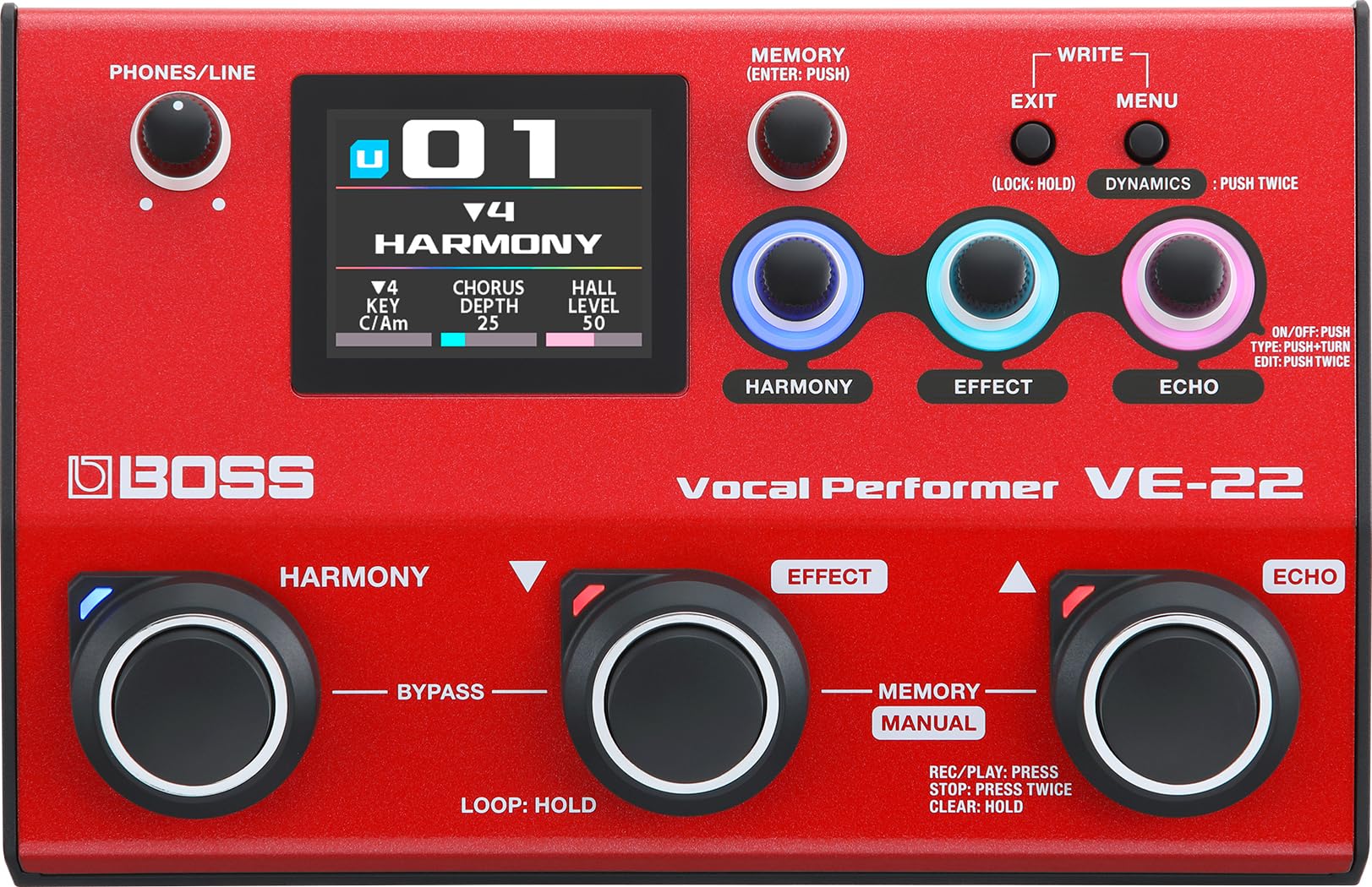 Photo 1 of BOSS VE-22 Vocal Performer | Advanced Multi-Effects Processor for Singers | Powerful Harmony & Doubling Functions | Auto Pitch Correction | Ideal for Stage Performance, Recording, Livestreaming & More