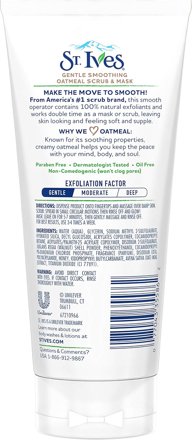 St Ives Gentle Smoothing Oatmeal Scrub & Mask 170G, 170 g (Pack of 1) - Image 4