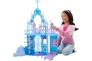 Mattel Disney Frozen Elsa Ice Castle Playset with Olaf Figure, 5 Play Areas & 21 Accessories, 2.5+ Ft Tall Elsa’s Frozen Ice 
