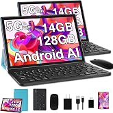 GOODTEL 2026 10 Inch Android Tablet, 14GB RAM+128GB ROM,Octa-Core，Expandable up to 2TB TF Card, 8000mAh Battery, Tablet with Keyboard and Mouse Bundle for Study &amp; Entertainment BLU