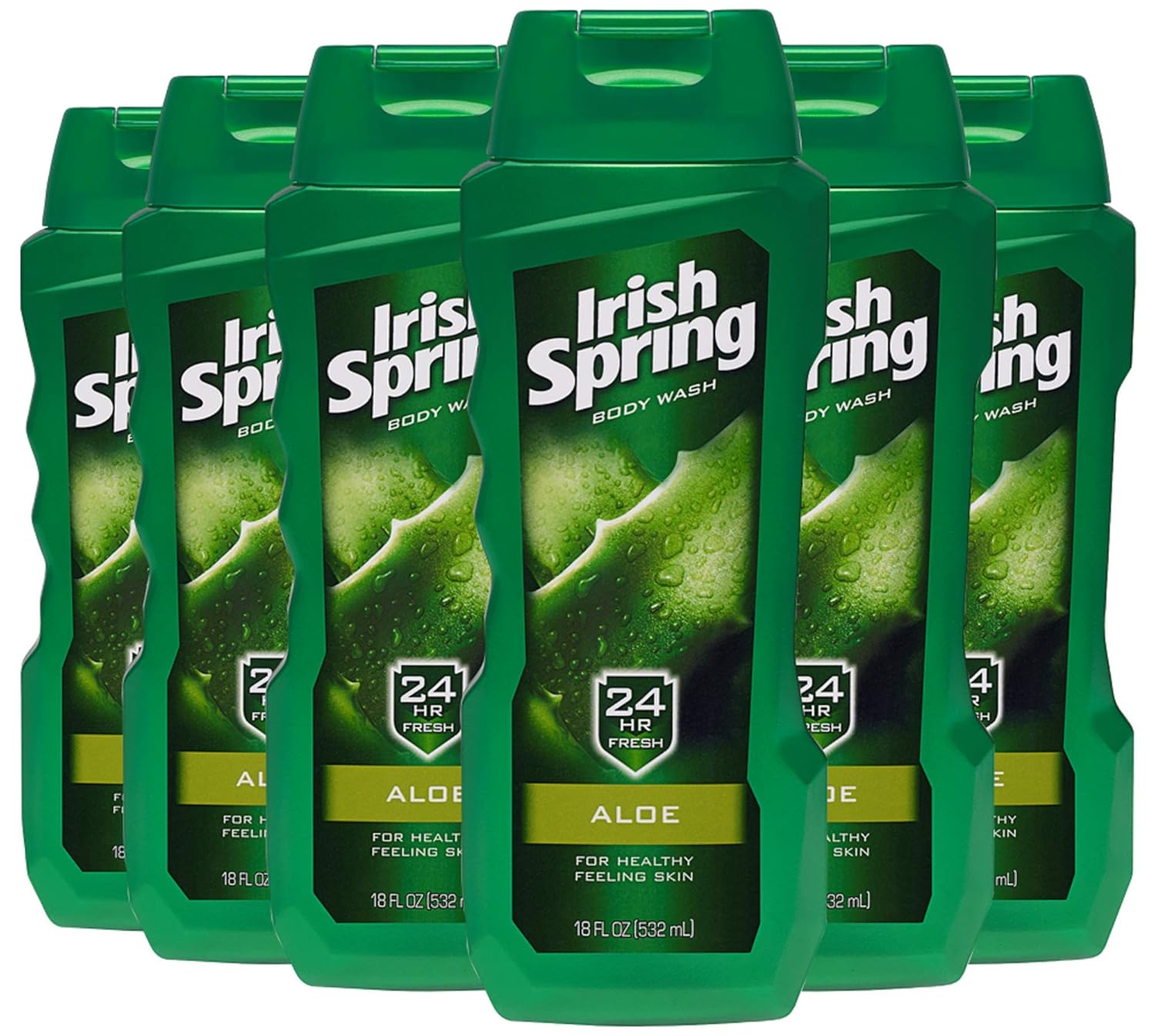 Irish Spring Body Wash, Aloe Vera, 18 fluid ounce (Pack of 6)