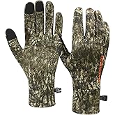 BASSDASH Unisex Fleece Liner Lightweight Camo Hunting Gloves Touchscreen Warm Gloves for Fishing Photography HG07