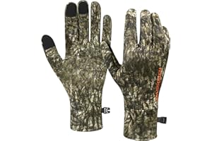 BASSDASH Unisex Fleece Liner Lightweight Camo Hunting Gloves Touchscreen Warm Gloves for Fishing Photography HG07