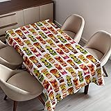 Ambesonne Tiki Bar Tablecloth, Sixties Retro