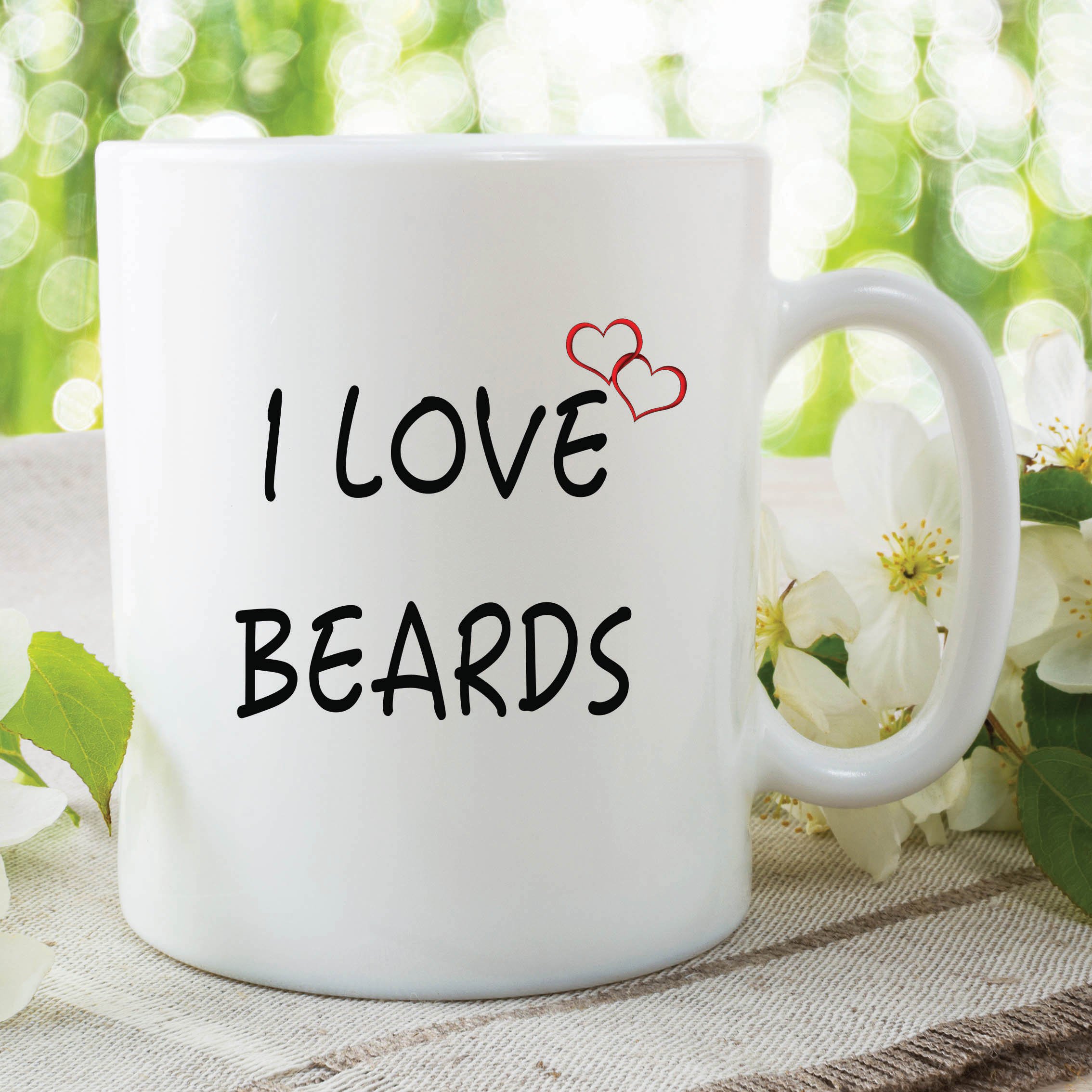 Funny Novelty Mugs I Love Beards Women's Work Office Tea Coffee Cup WSDMUG327