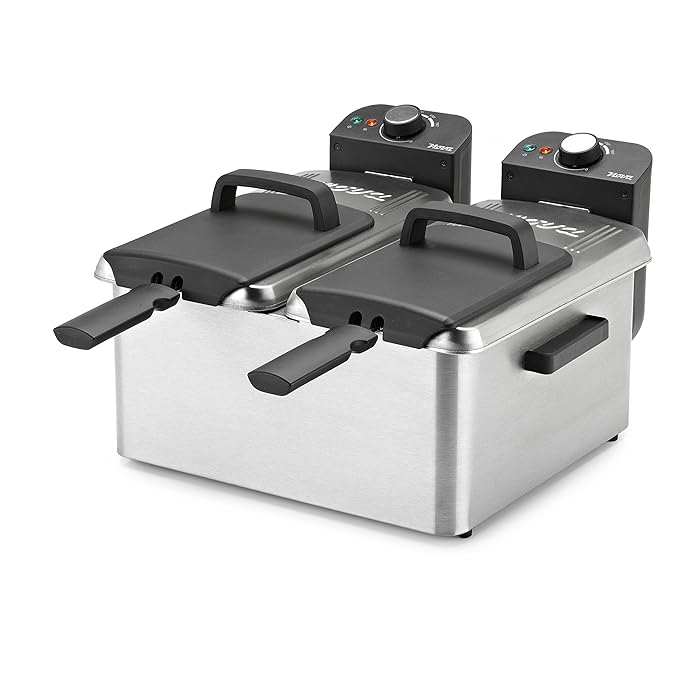 Nova Double Fryer Freidora Doble, 3600 W, Plateado: Amazon ...