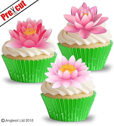 Prédécoupés Pretty Rose Nénuphar Fleurs Ii En Papier De Riz