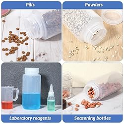 2 Pcs 16oz/500ml Plastic Sample Bottles Wide Mouth