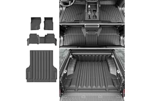 xipoqix Floor Mat Compatible with 2022 2023 2024 2025 2026 Nissan Frontier Crew Cab 5FT Truck Bed Liner Replacement for 2022-2026 Nissan Frontier Accessories(5FT Bed Mat+Floor Mat)