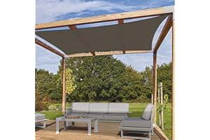 Goleray Sun Shade Sail 9'x17' Rectangle Canopy Awning Fabric Cloth UV Block Resistant 180GSM Heavy Duty Commercial Grade for Outdoor Patio Carport, Brown