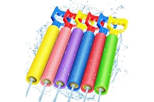 LQYOYZ Water Guns, 40 Ft Water Squirter Toys Foam Soakers Blaster Guns Outdoor Swimming Pool Beach Summer Party Water Toys for Kid Age 3-12 Teens Adults-6 Pack